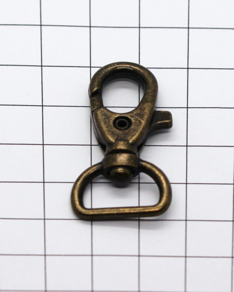 Karabinerhaken 15 mm altmessing (1 Stück)